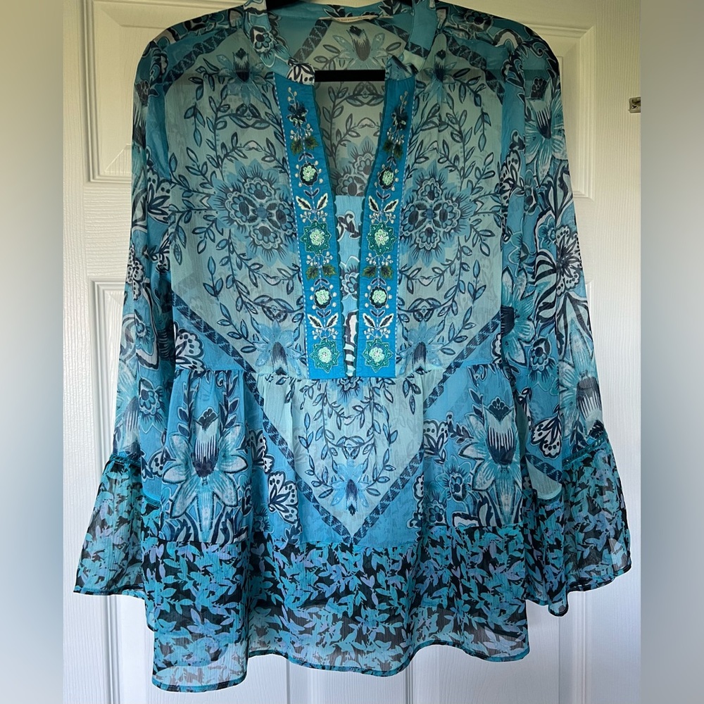 Sheer Soft Surroundings Boho blouse